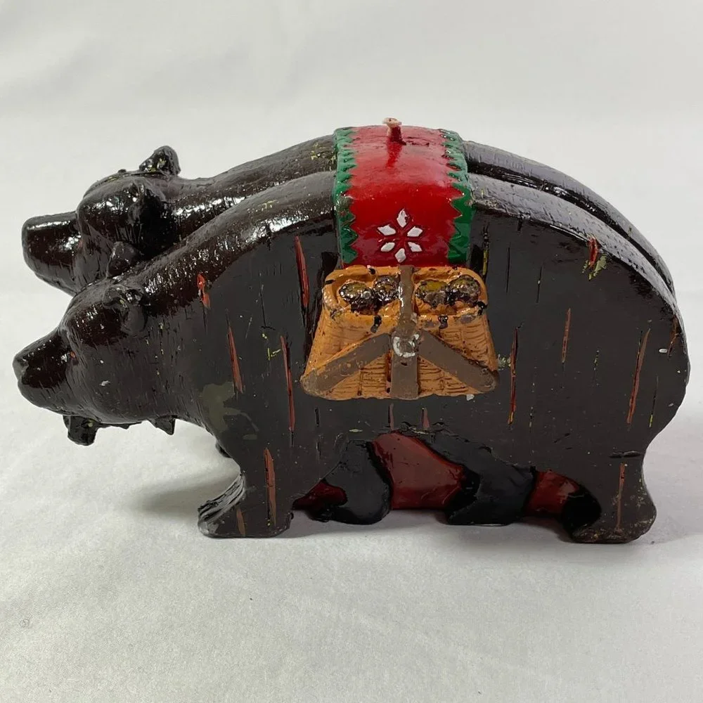 Two's Company Bear‎ Candle Vintage Figural Novelty Duo of Bears
